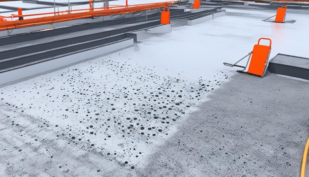 Concrete in the process of curing