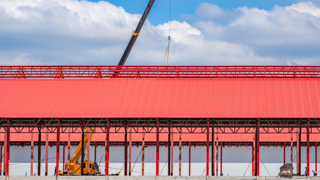 Warehouse Construction Using a Crane