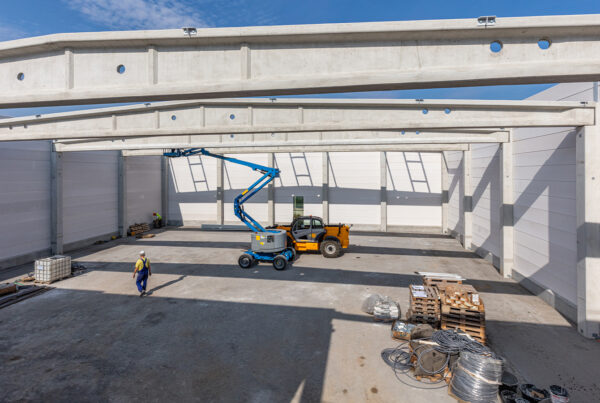 Warehouse Construction With Industrial Equipment