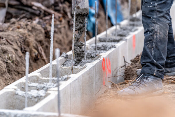 Commercial Retaining Wall Being Built