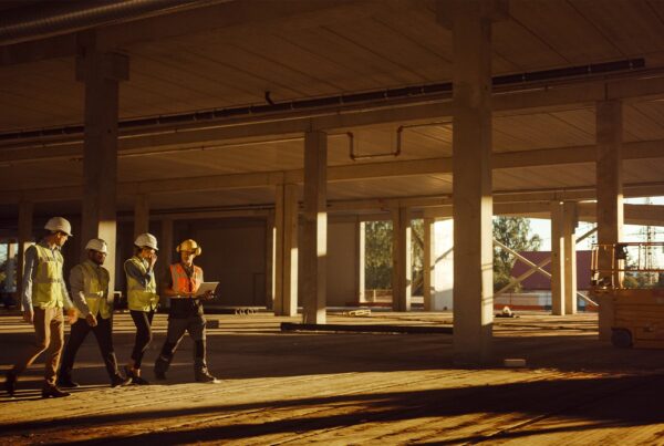 Group of Engineers Working on Commercial Construction Project